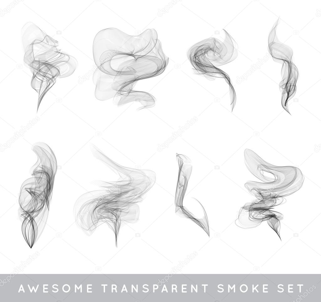 Set of Realistic Cigarette Smoke