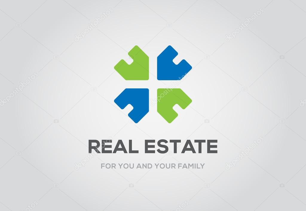 Template logo for real estate agency or cottage town elite class. Real estate logo