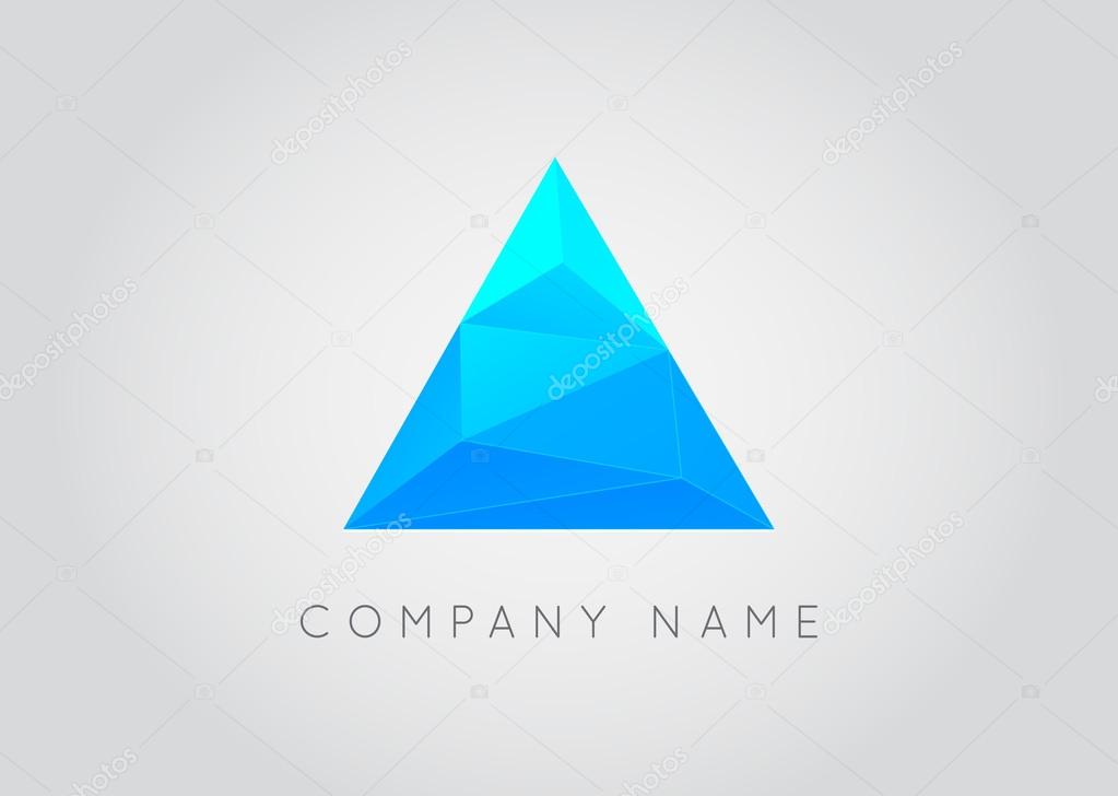 Trendy Crystal Triangulated Gem Logo