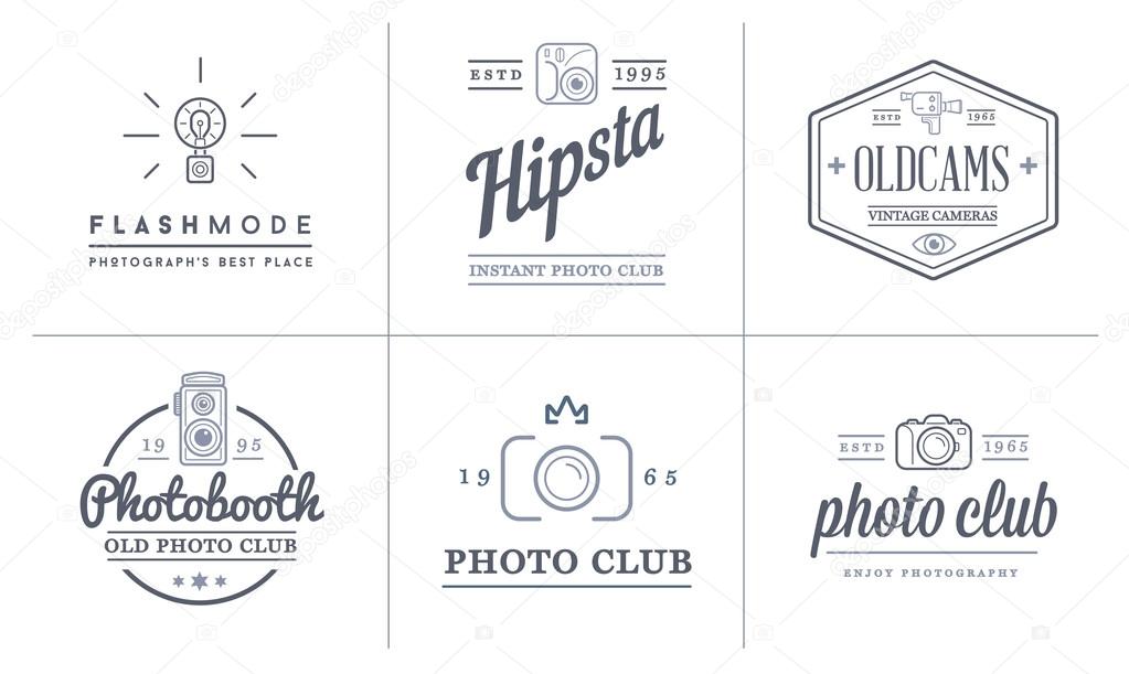 Set of Vector Photo Camera Photography Elements and Video Camera Icons Illustration can be used as Logo or Icon in premium quality