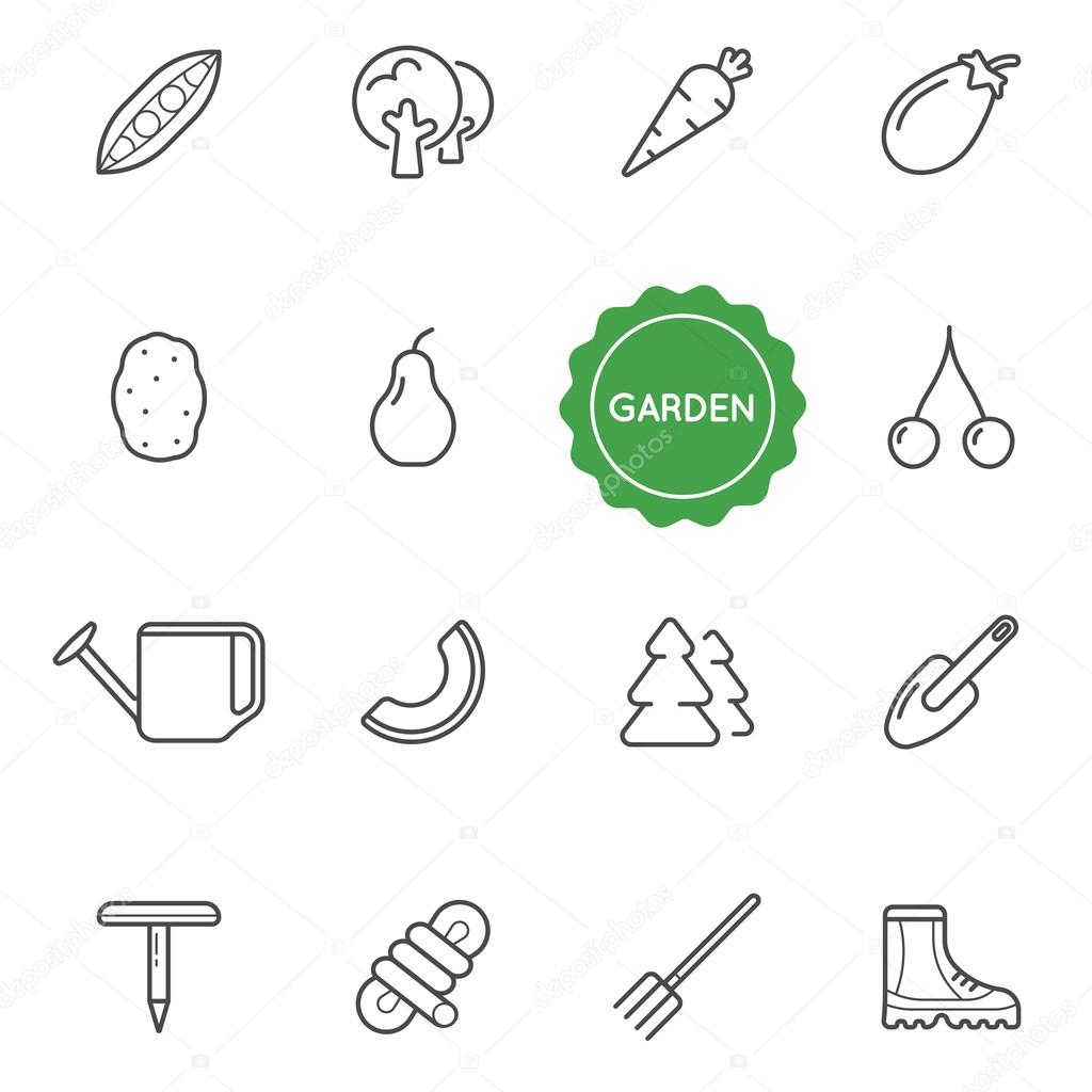 Set of Garden Elements