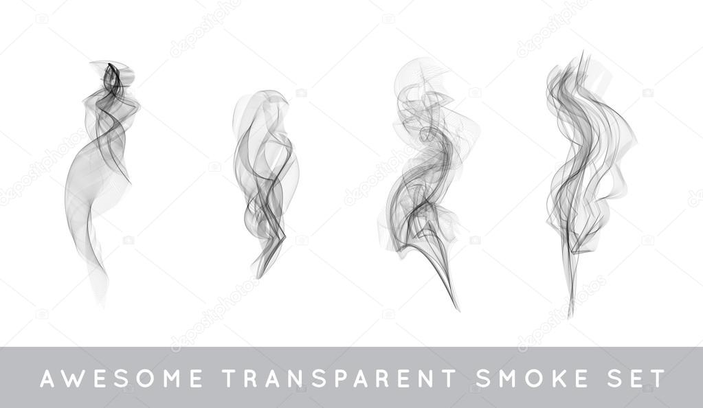 Set of Realistic Cigarette Smoke