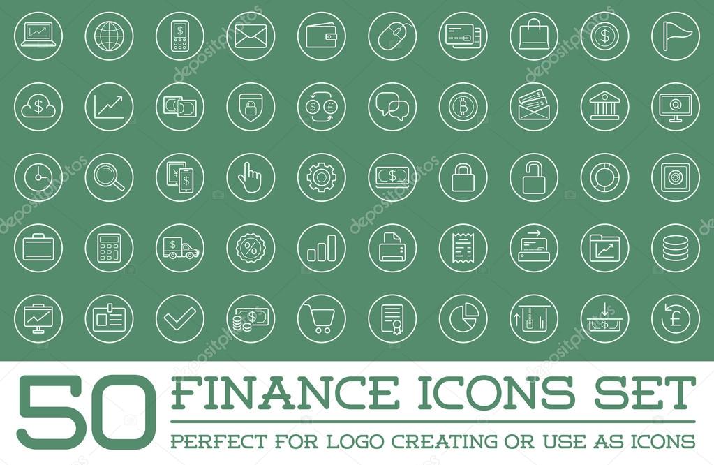 Set of 50 Finance Money Icons