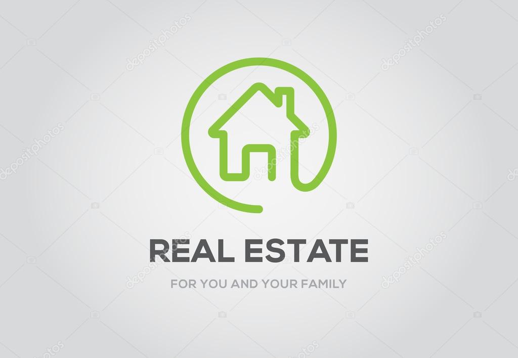 Template logo for real estate agency or cottage town elite class. Real estate logo