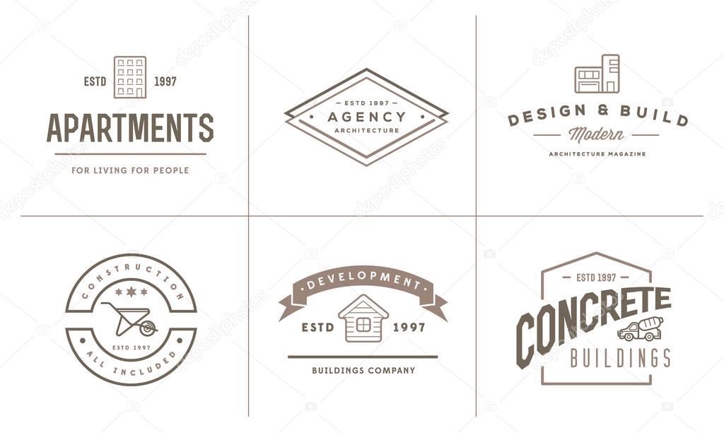 Set of Vector Construction Building Icons Home and Repair can be used as Logo or Icon in premium quality