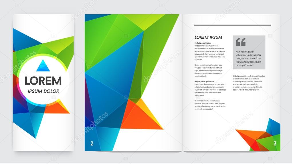 Letterhead and geometric triangular design brochure