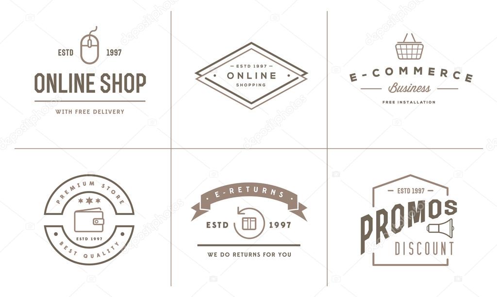 Set of Vector E-Commerce Icons Shopping and Online can be used as Logo or Icon in premium quality