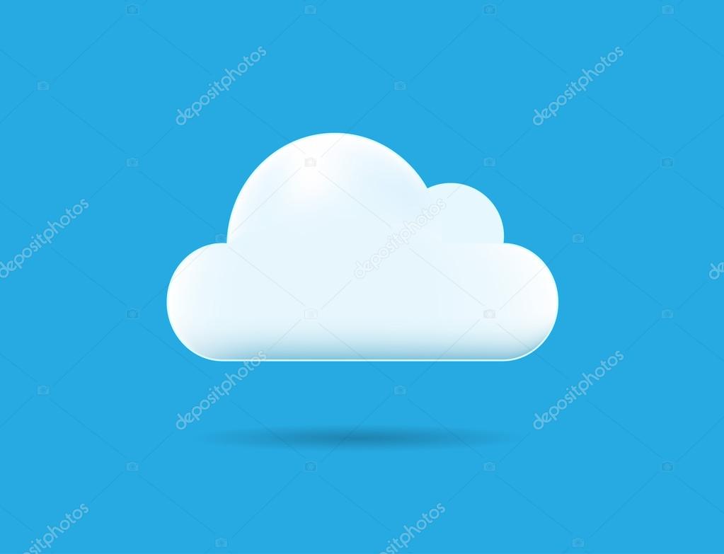 Cloud Icon on Blue