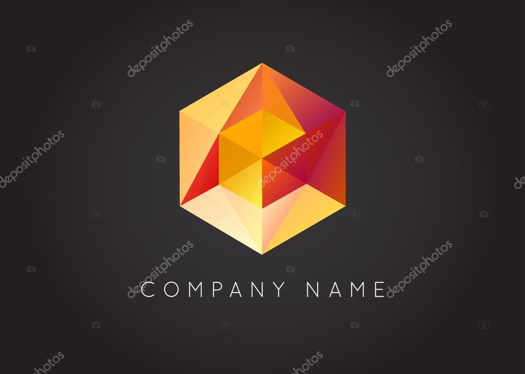 Trendy Crystal Triangulated Gem Logo Element Perfect for Business Geometric Low Polygon Style Visual Identity Vector