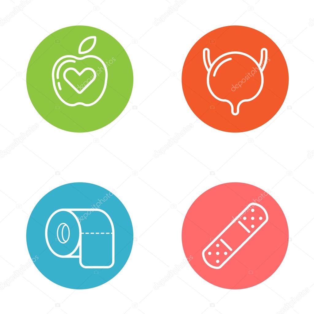 Vector Round Circle Buttons with Icons can be used as Logo or Icon
