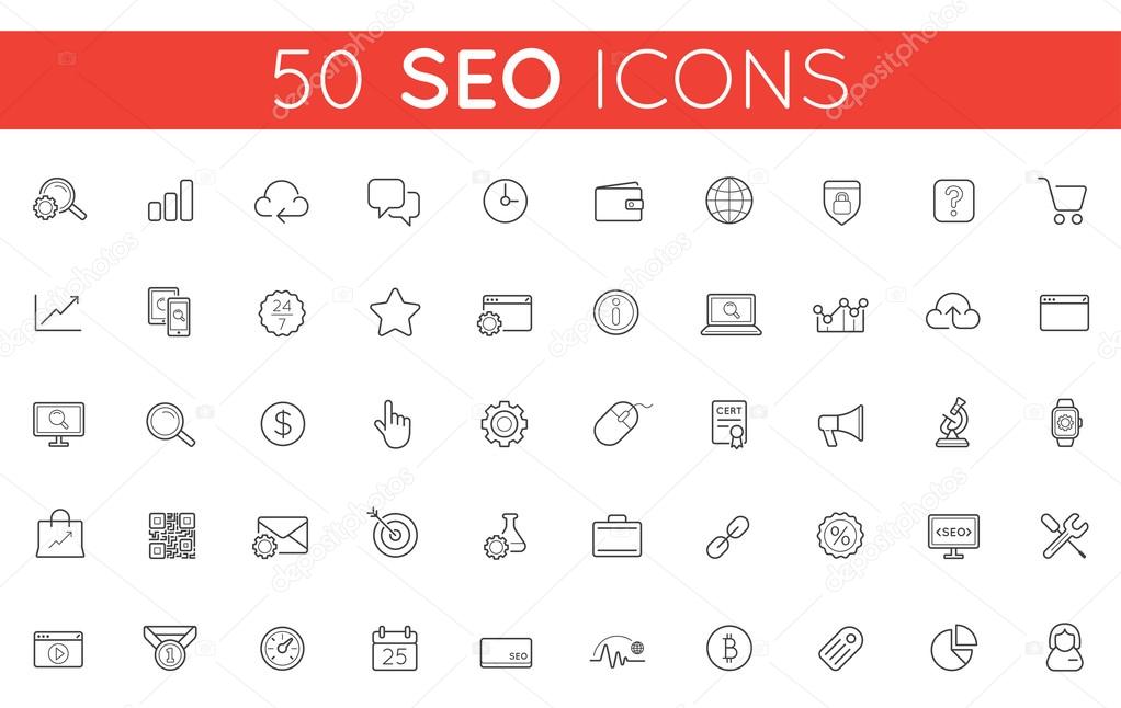 Set of 50 SEO Icons