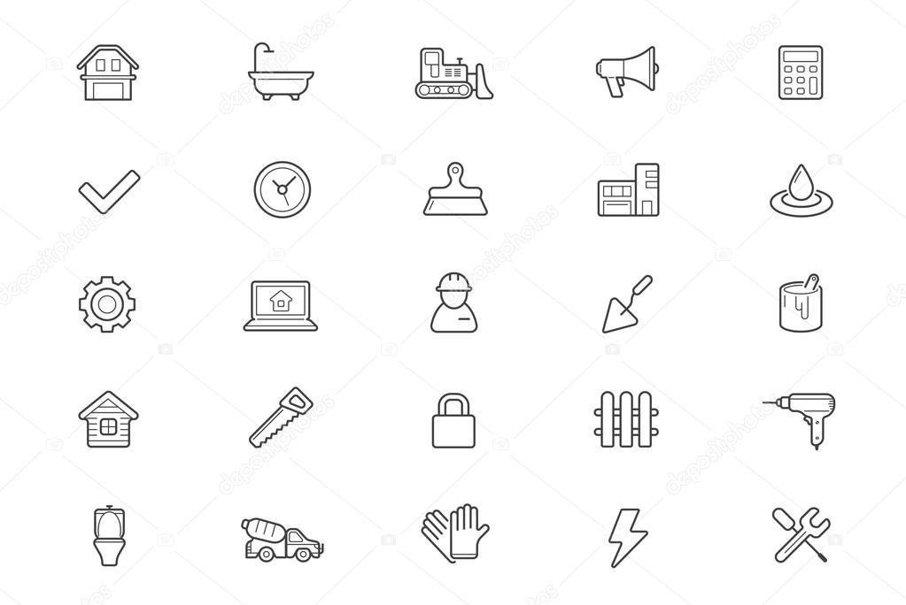 Set of Construction Building Icons