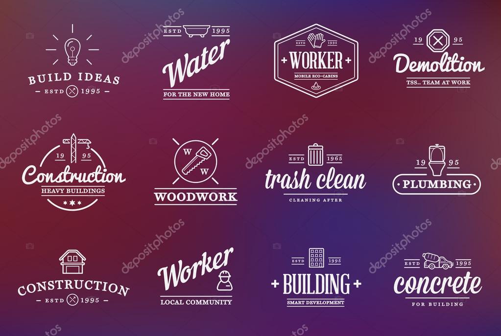 Set of Vector Construction Building Icons Home and Repair can be used as Logo or Icon in premium quality