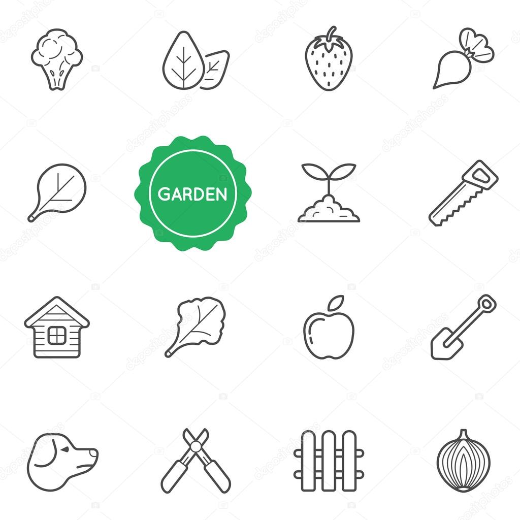 Set of Garden Elements