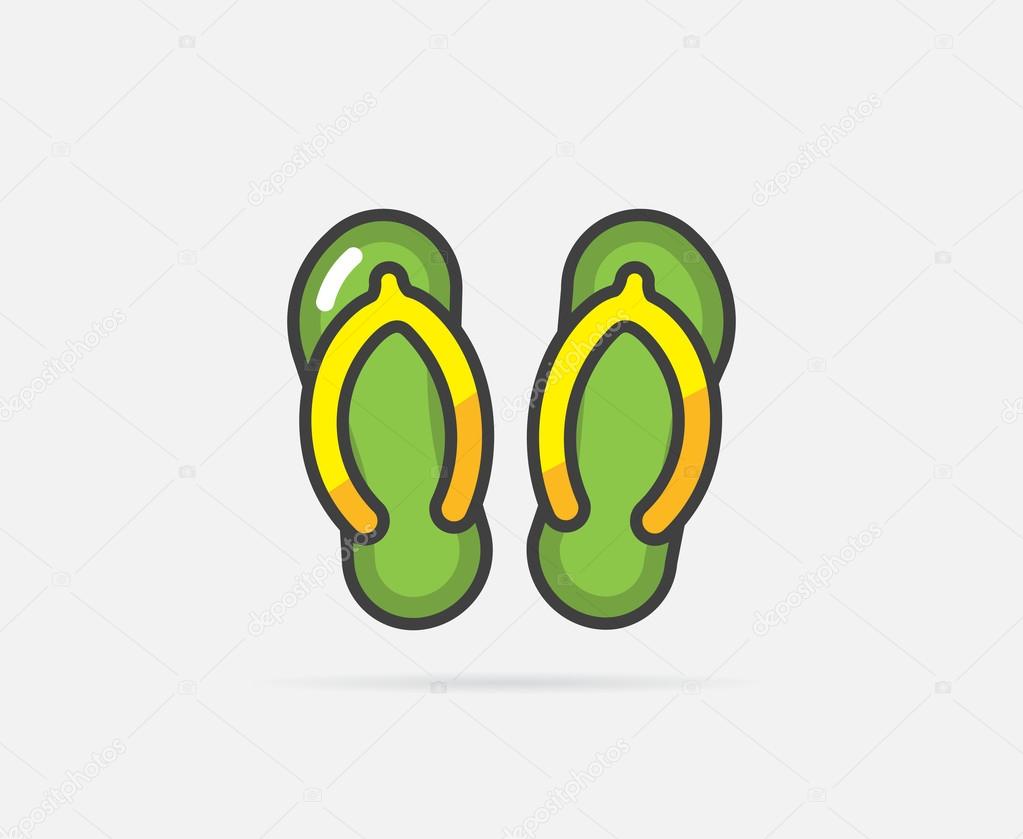Vector Illustration of Flip Flops can be used as Logo or Icon