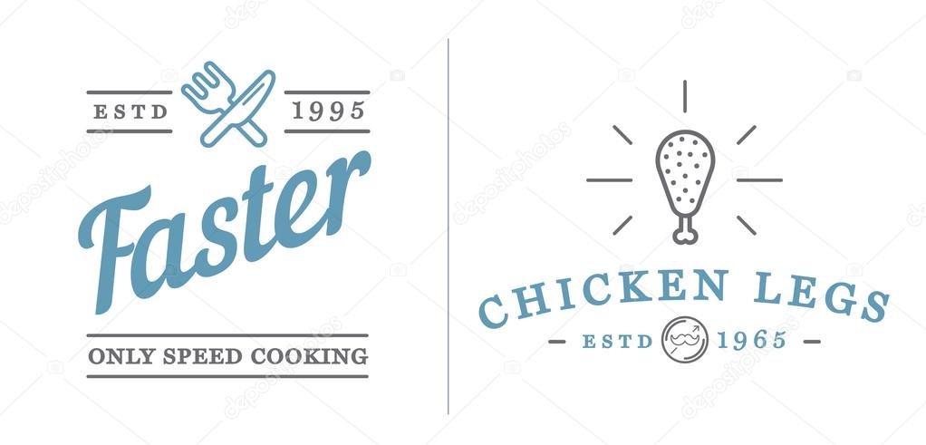 Set of Vector Fastfood Fast Food Elements Icons and Equipment as Illustration can be used as Logo or Icon in premium quality