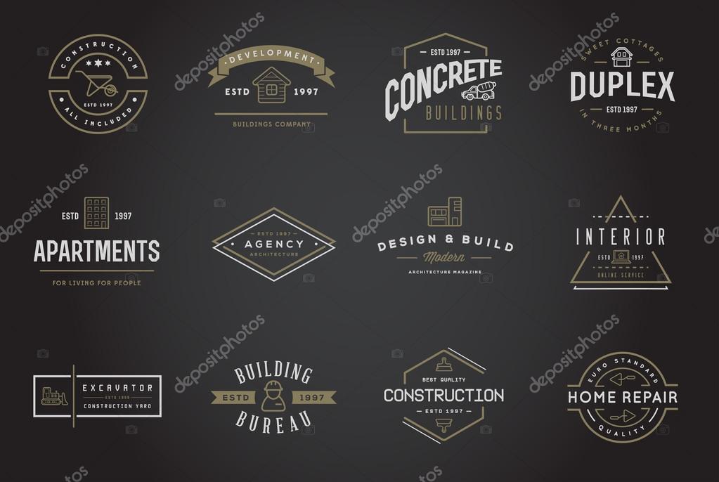 Set of Vector Construction Building Icons Home and Repair can be used as Logo or Icon in premium quality