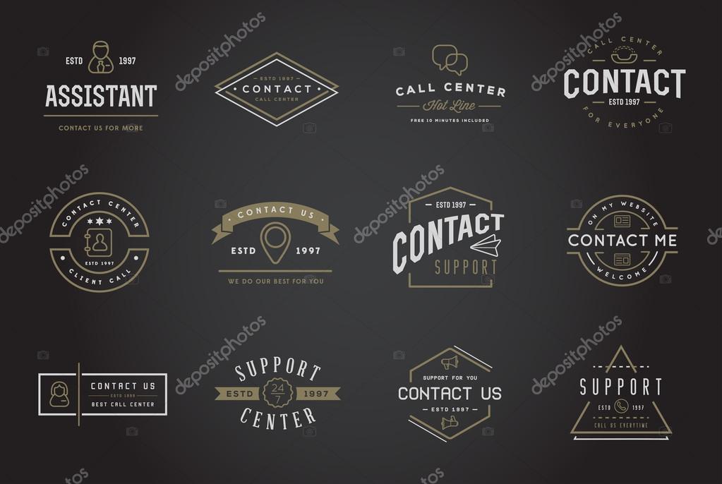 Set of Vector Contact Us Support Icons and Assistance can be used as Logo or Icon in premium quality