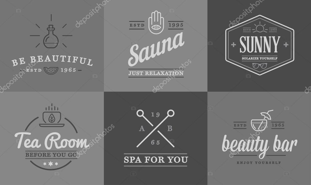 Set of Vector Spa Beauty Yoga Sport Elements Illustration can be used as Logo or Icon in premium quality