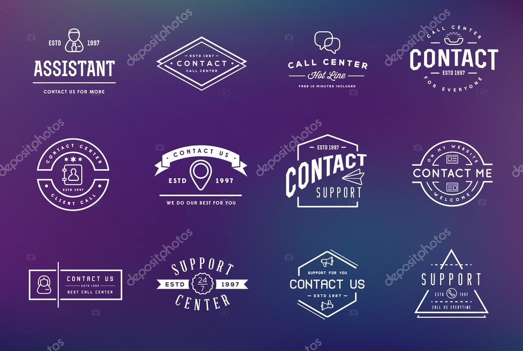 Set of Vector Contact Us Support Icons and Assistance can be used as Logo or Icon in premium quality