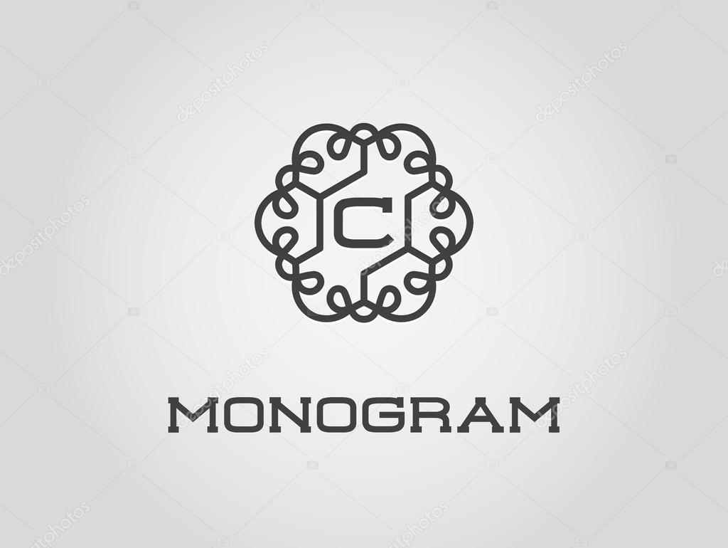 Monogram Design Template With Letter C Stock Vector C Ckybe 88104172