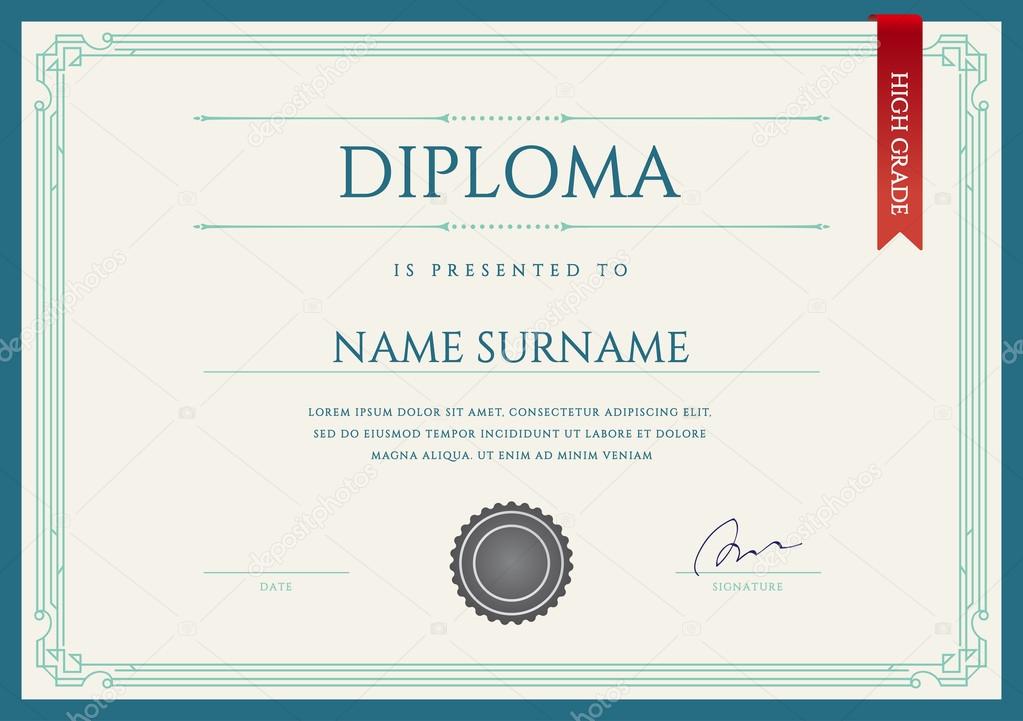 Diseo De Letras De Diploma | diploma o certificado premium dise 241 o plantilla vector de Diseo De Letras De Diploma | diploma o certificado premium dise 241 o plantilla vector de