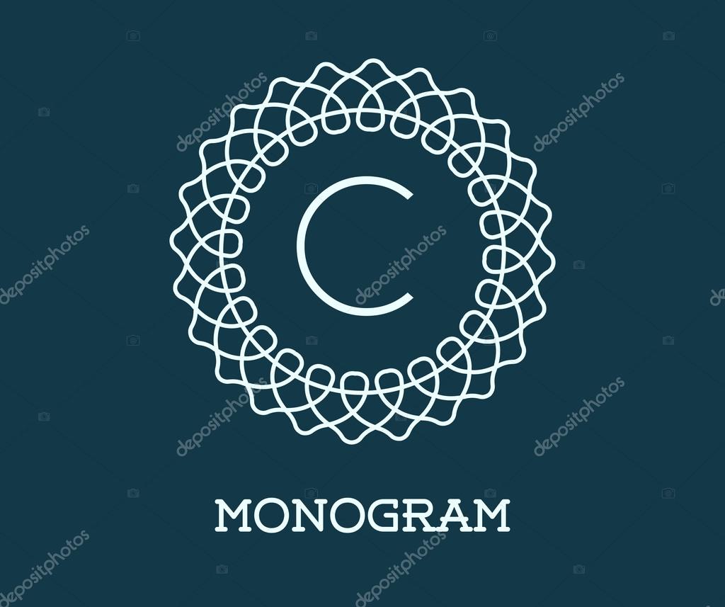 Monogram Design Template with Letter C Vector Illustration Premium Elegant Quality