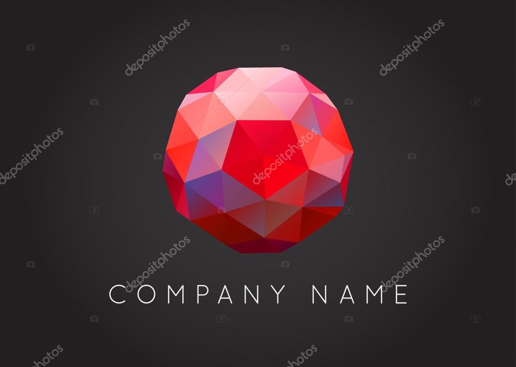 Trendy Crystal Triangulated Gem Logo Element Perfect for Business Geometric Low Polygon Style Visual Identity Vector