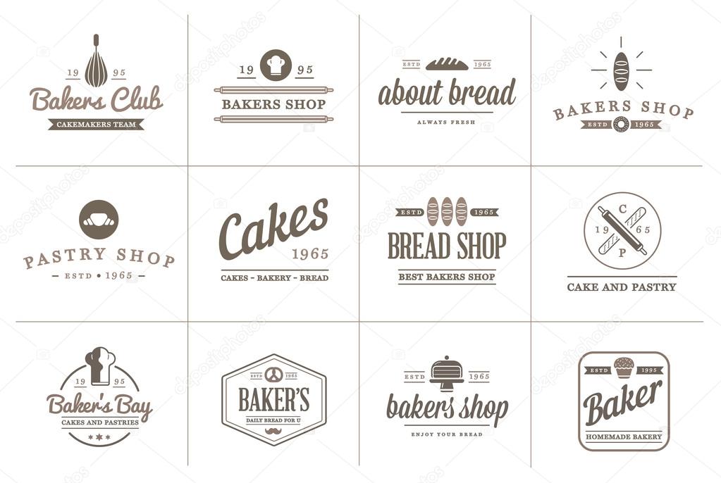 Bakery Pastry Elements and Bread Icons