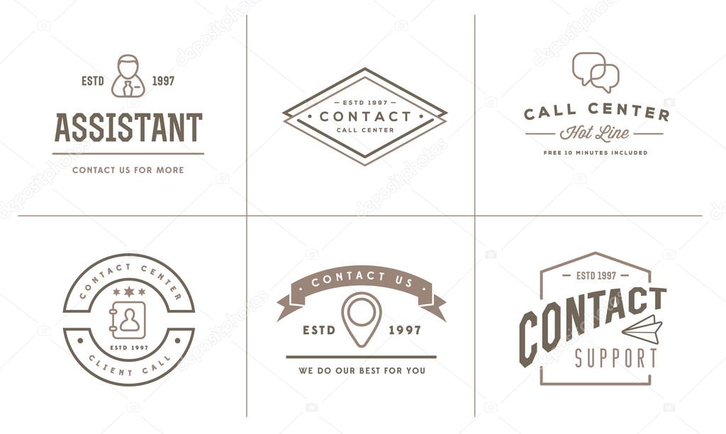 Set of Vector Contact Us Support Icons and Assistance can be used as Logo or Icon in premium quality