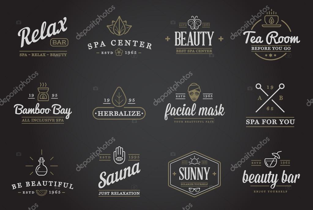 Set of Vector Spa Beauty Yoga Sport Elements Illustration can be used as Logo or Icon in premium quality