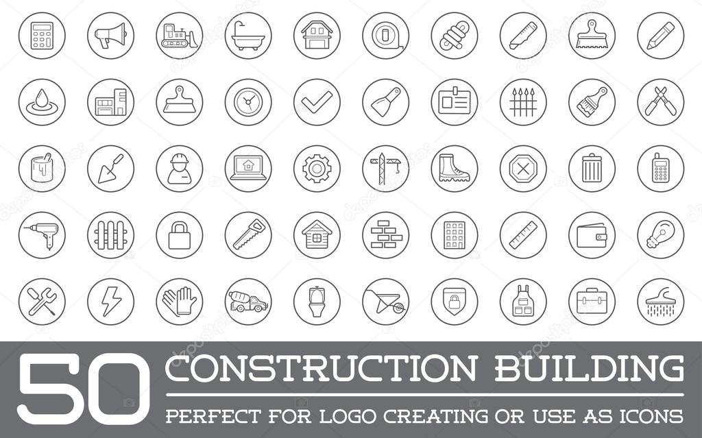 Set of Construction Building Icons
