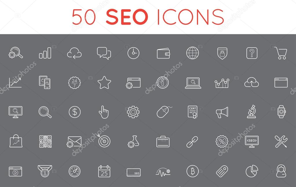 Set of 50 SEO Icons