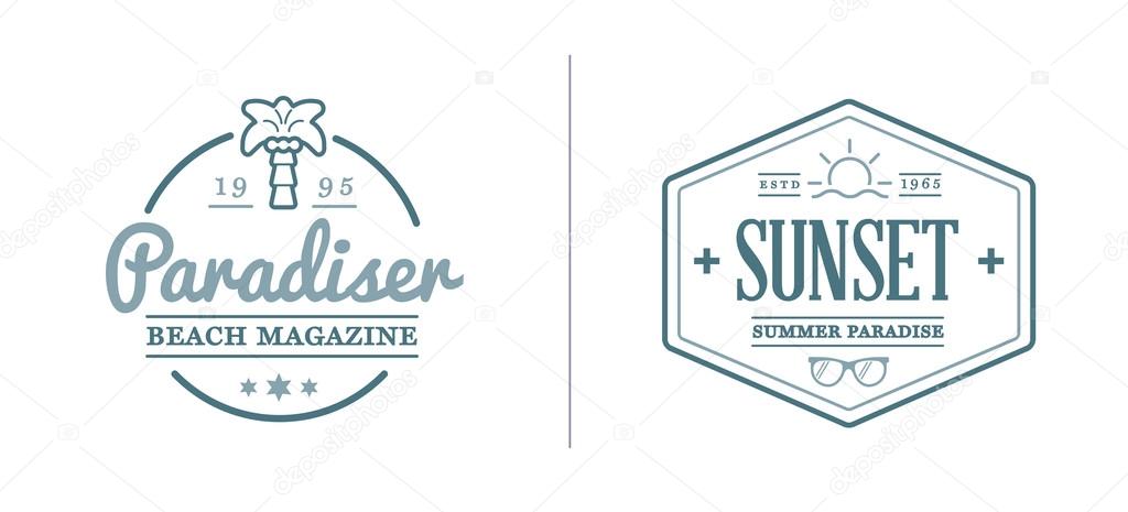 Set of Vector Beach Sea Bar Elements and Summer can be used as Logo or Icon in premium quality