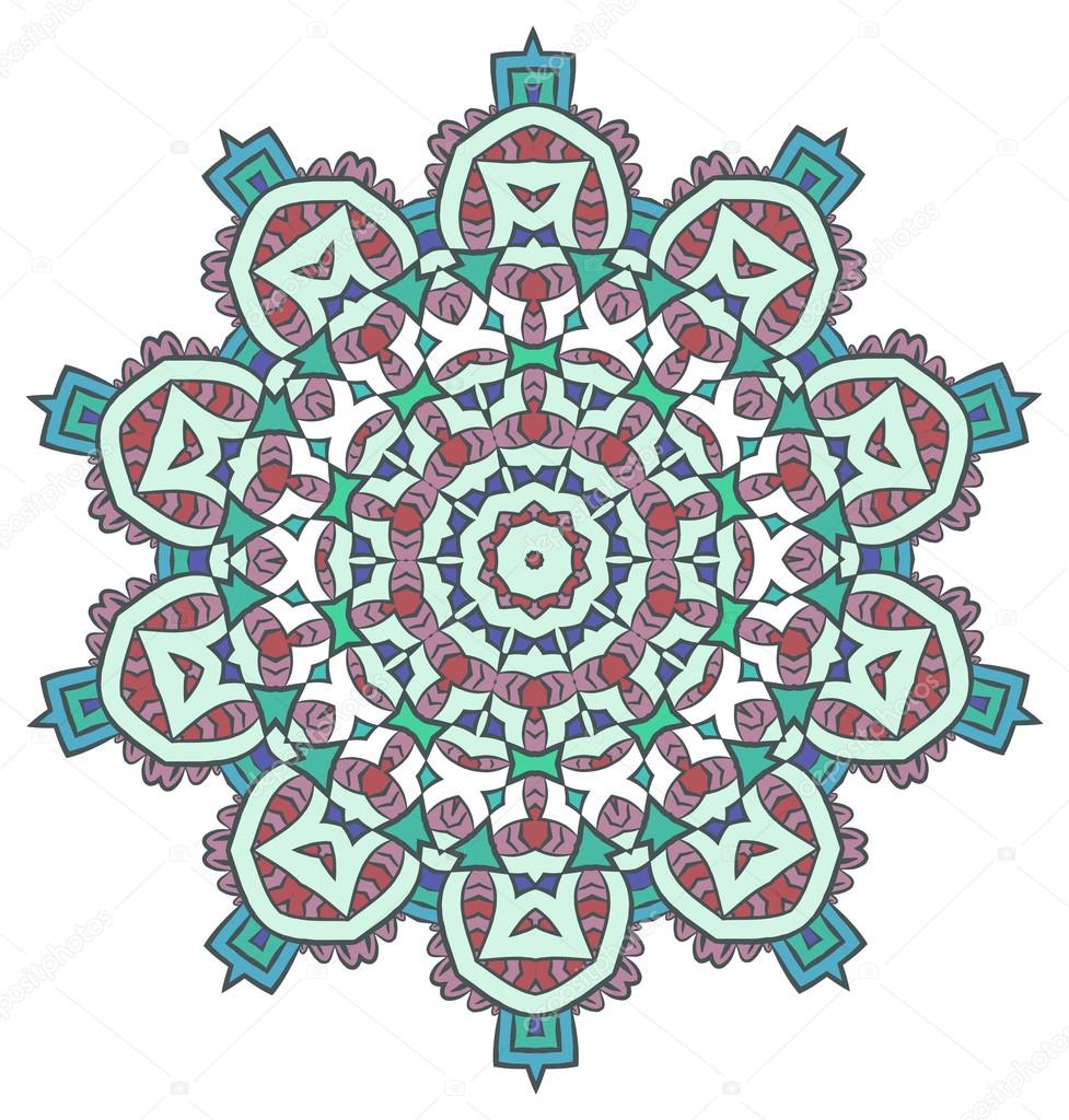 Ethnic Fractal Mandala Aztec Pattern