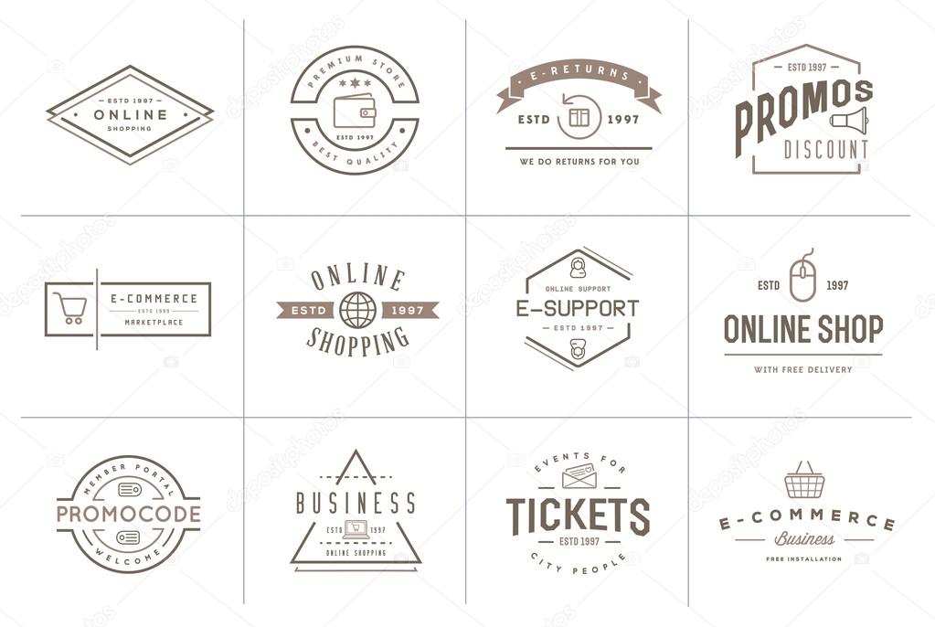 Set of Vector E-Commerce Icons Shopping and Online can be used as Logo or Icon in premium quality