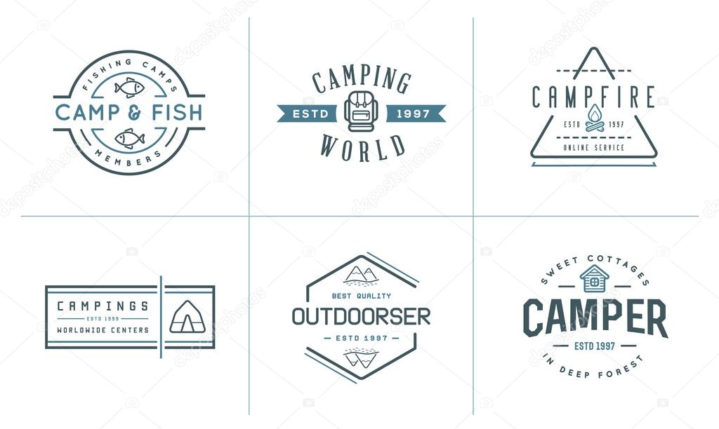 Set of Camping Camp Elements