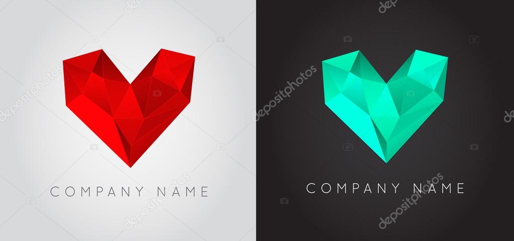 Trendy Crystal Triangulated Gem Logo Element Perfect for Business Geometric Low Polygon Style Visual Identity Vector Set Collection