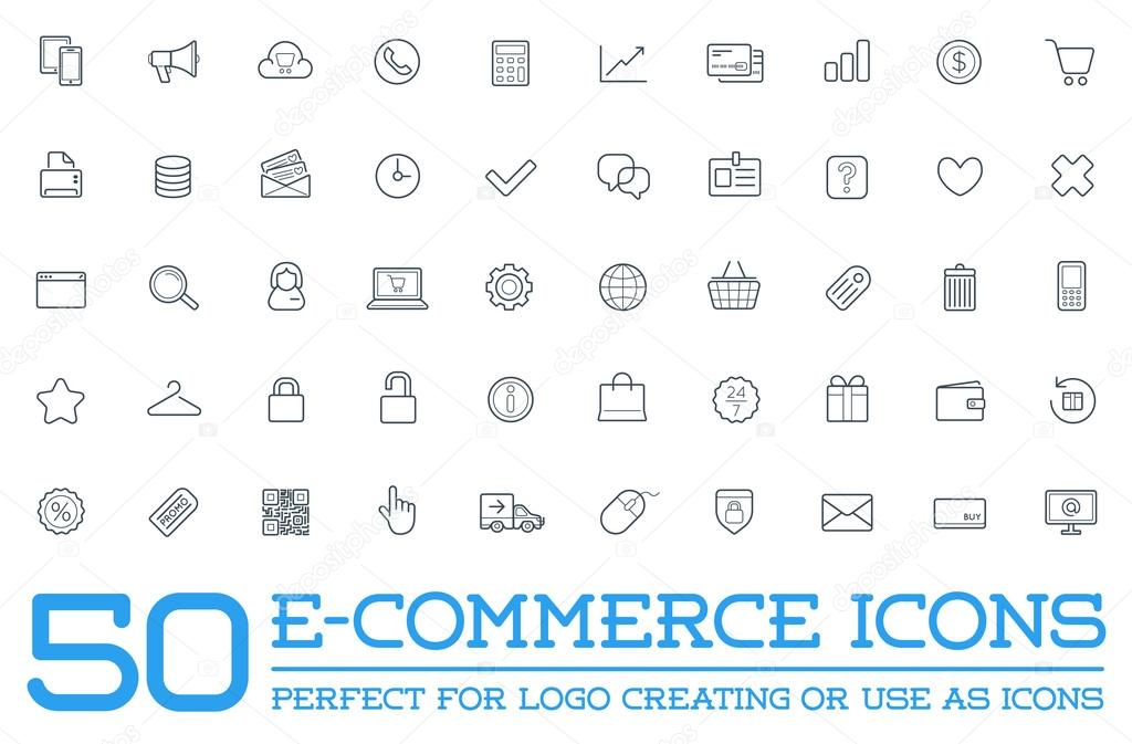 E-Commerce Icons Shopping and Online