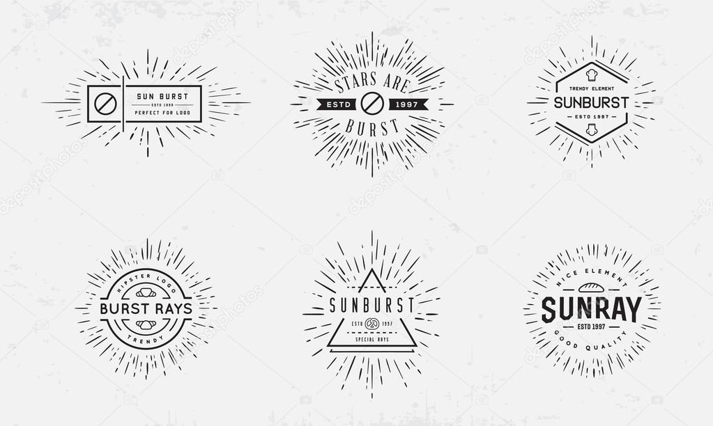 Sunburst Element Set for Logo Creating