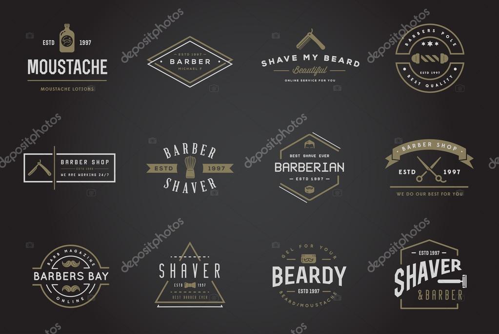 Set of Vector Barber Shop Elements and Shave Shop Icons Illustration can be used as Logo or Icon in premium quality