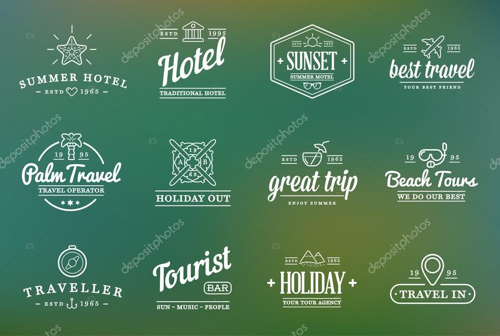 Set of Vector Travel Tourism and Holiday Elements Icons Illustration can be used as Logo or Icon in premium quality