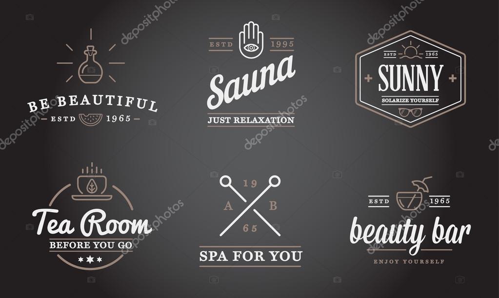 Set of Vector Spa Beauty Yoga Sport Elements Illustration can be used as Logo or Icon in premium quality