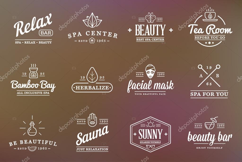 Set of Vector Spa Beauty Yoga Sport Elements Illustration can be used as Logo or Icon in premium quality
