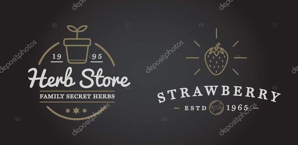 Set of Vector Garden and Farm Elements and Fruits or Vegetables Icons Illustration can be used as Logo or Icon in premium quality