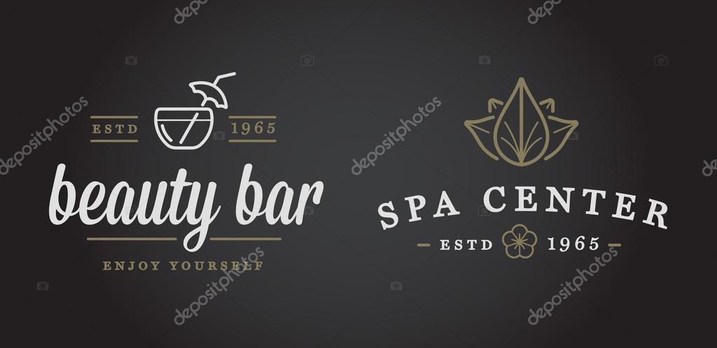 Set of Vector Spa Beauty Yoga Sport Elements Illustration can be used as Logo or Icon in premium quality