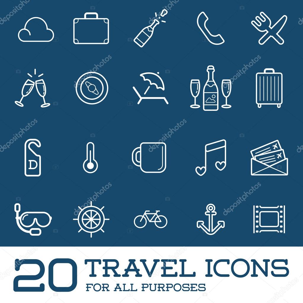 20 Travel Icons Set