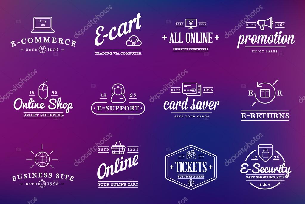 Set of Vector E-Commerce Icons Shopping and Online can be used as Logo or Icon in premium quality