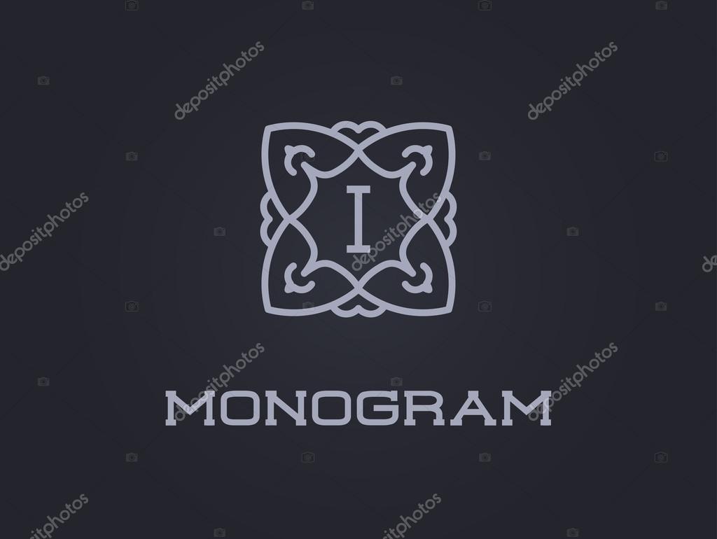 Compact Monogram Design Template with Letter I. Vector Illustration Premium Elegant Quality