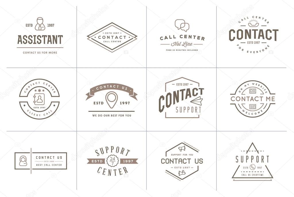 Set of Vector Contact Us Support Icons and Assistance can be used as Logo or Icon in premium quality